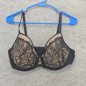 SOMA Bra Womens 36DD Lightest Lift Leaf Lace Black Perfect Coverage 034526